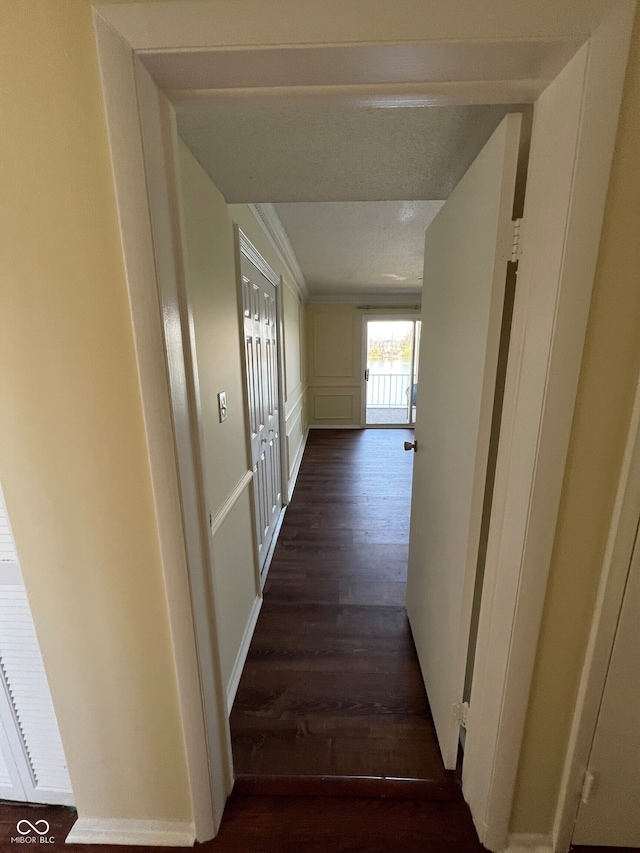 hall with dark wood finished floors