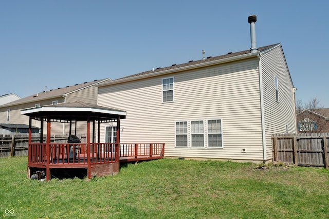 10597 Cyrus Dr, Indianapolis, IN 46231 - back of house featuring a gazebo and a deck