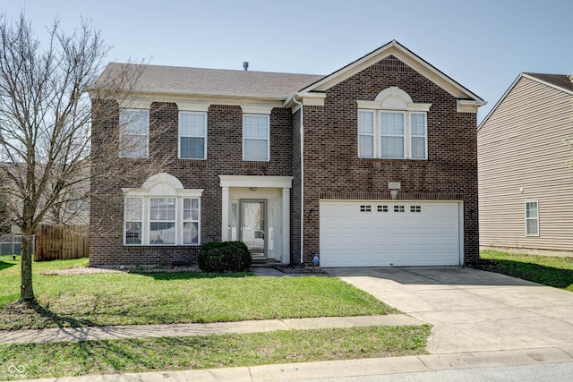 10597 Cyrus Dr, Indianapolis, IN 46231 - view of front of home with brick siding, driveway, and a garage
