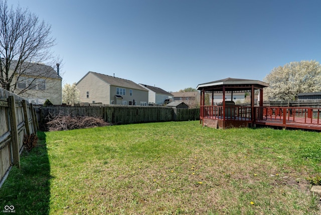 10597 Cyrus Dr, Indianapolis, IN 46231 - view of yard featuring a gazebo and a wooden deck