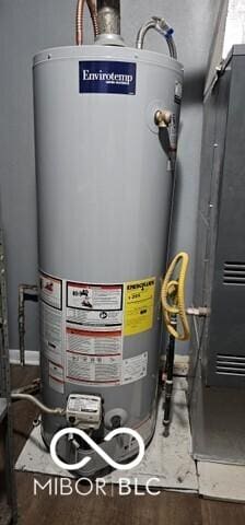 utility room featuring gas water heater