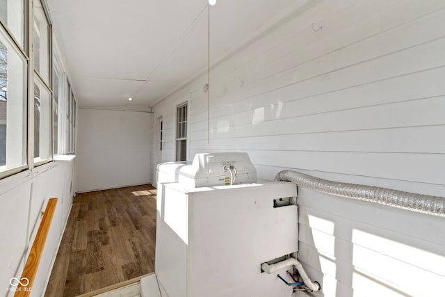 67 S 9th Ave, Beech Grove, IN 46107 - interior space featuring washing machine and dryer and wood finished floors