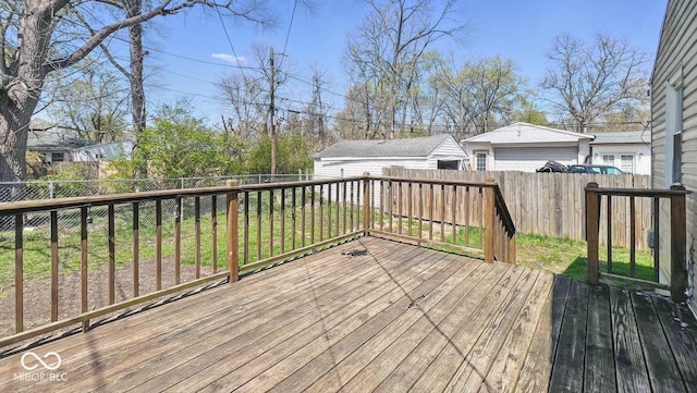 3346 S Lockburn St, Indianapolis, IN 46221 - wooden deck with a fenced backyard