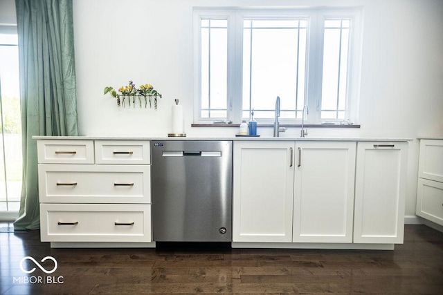 3896 Woods Bay Ln, Plainfield, IN 46168 - kitchen featuring white cabinets, a wealth of natural light, and dishwasher