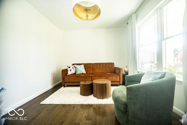3896 Woods Bay Ln, Plainfield, IN 46168 - living area with dark wood-style flooring and baseboards