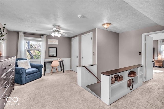 2204 Pamela Dr, Indianapolis, IN 46220 - interior space featuring light carpet and a textured ceiling