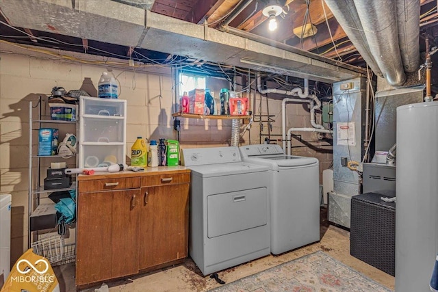 2204 Pamela Dr, Indianapolis, IN 46220 - laundry room featuring water heater, laundry area, and independent washer and dryer