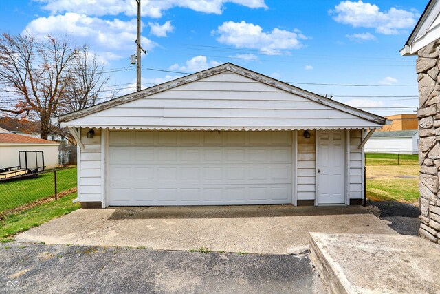 1194 S Faculty Dr, Indianapolis, IN 46241 - detached garage featuring fence
