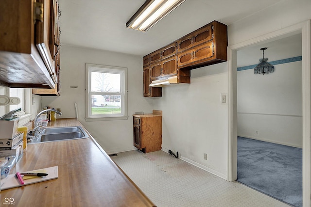 1194 S Faculty Dr, Indianapolis, IN 46241 - kitchen featuring baseboards, light countertops, and a sink