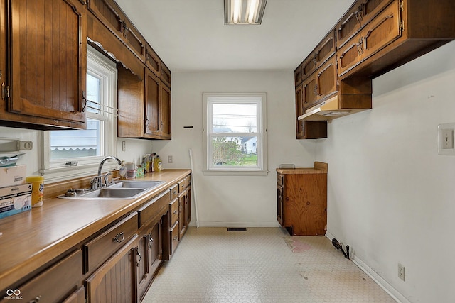 1194 S Faculty Dr, Indianapolis, IN 46241 - kitchen featuring a sink, light countertops, and baseboards