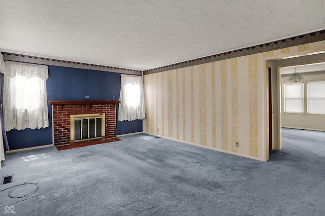 1194 S Faculty Dr, Indianapolis, IN 46241 - unfurnished living room with plenty of natural light, baseboards, and carpet floors