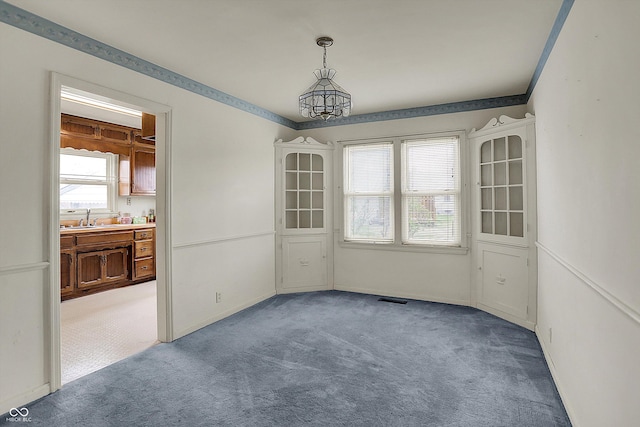 1194 S Faculty Dr, Indianapolis, IN 46241 - spare room with visible vents, a sink, and carpet