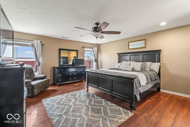 5817 Thompson Park Blvd, Indianapolis, IN 46237 - bedroom with recessed lighting, ceiling fan, baseboards, and wood finished floors