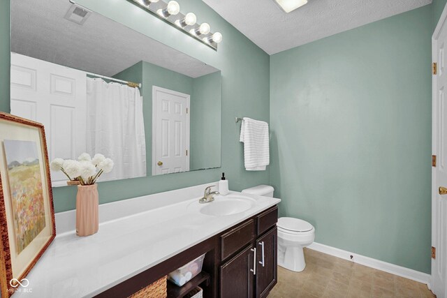 1280 Summer Ridge Ln, Brownsburg, IN 46112 - bathroom featuring vanity, a textured ceiling, and a shower with shower curtain