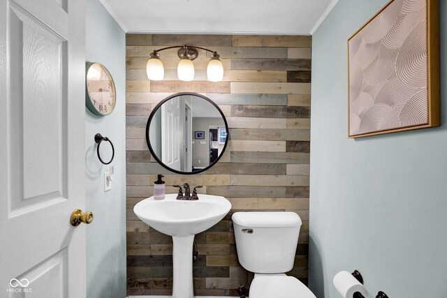 1280 Summer Ridge Ln, Brownsburg, IN 46112 - bathroom with wooden walls and crown molding