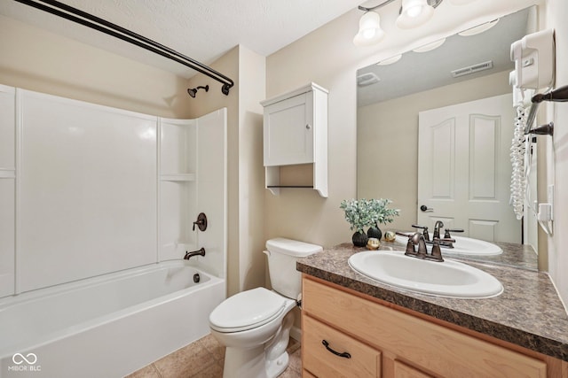 12907 Shiraz Ln, Fishers, IN 46037 - full bath with vanity, shower / tub combination, toilet, and tile patterned floors