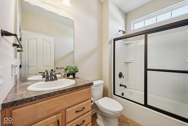 12907 Shiraz Ln, Fishers, IN 46037 - full bath featuring toilet, vanity, and shower / bath combination with glass door
