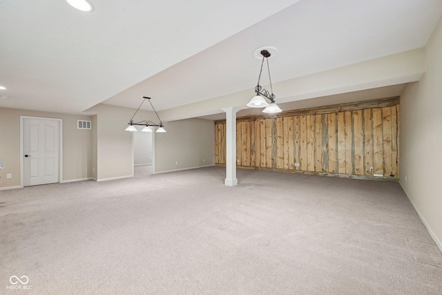 12907 Shiraz Ln, Fishers, IN 46037 - unfurnished living room featuring carpet floors, baseboards, and recessed lighting