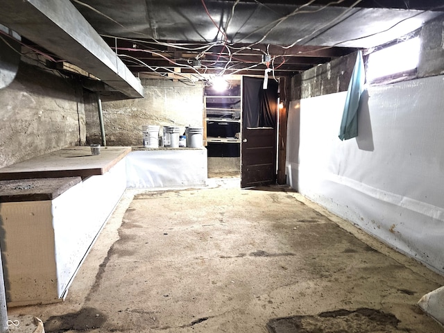 view of unfinished below grade area