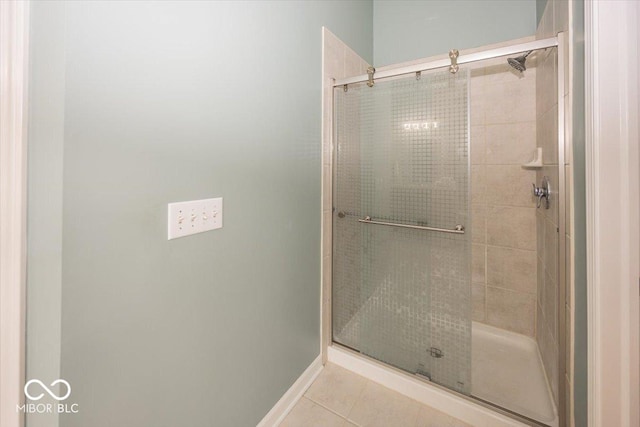 11648 Stickney Ct, Fishers, IN 46037 - bathroom with a shower stall and tile patterned flooring