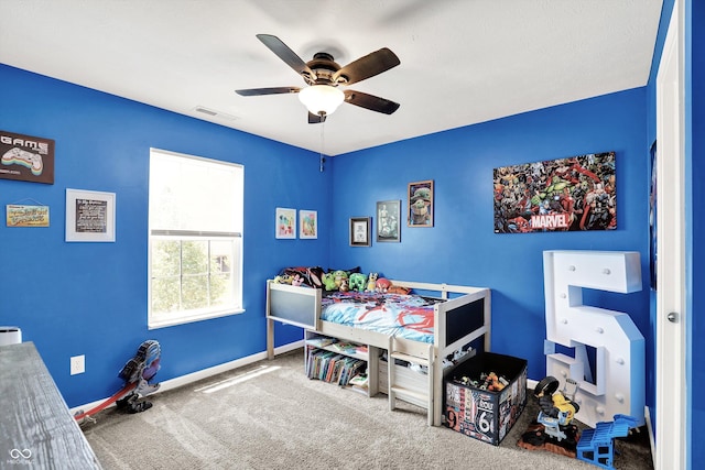 950 Redwood Dr, Franklin, IN 46131 - carpeted bedroom with baseboards and a ceiling fan