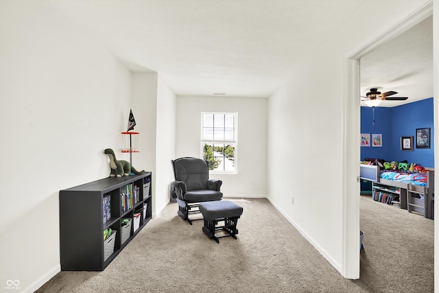 950 Redwood Dr, Franklin, IN 46131 - living area with carpet and ceiling fan