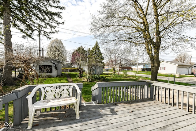 2001 S I St, Elwood, IN 46036 - wooden terrace featuring a residential view