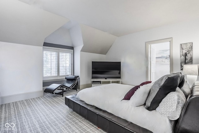 290 Breakwater Dr, Fishers, IN 46037 - bedroom with lofted ceiling, baseboards, and carpet