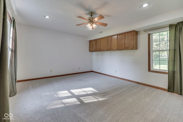 8160 Bold Forbes Ct, Indianapolis, IN 46217 - spare room featuring carpet, ceiling fan, and recessed lighting