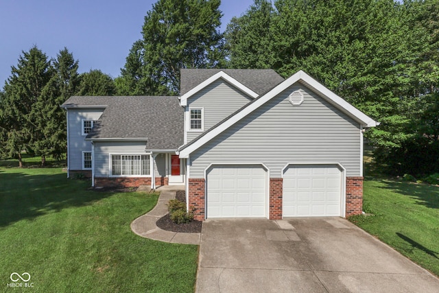 8160 Bold Forbes Ct, Indianapolis, IN 46217 - traditional-style home with driveway, brick siding, and a front lawn