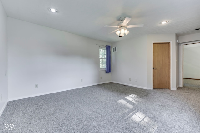 8160 Bold Forbes Ct, Indianapolis, IN 46217 - unfurnished bedroom featuring carpet flooring, recessed lighting, and a ceiling fan