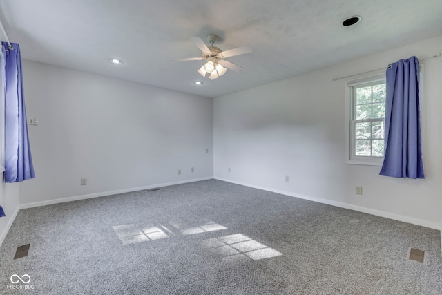 8160 Bold Forbes Ct, Indianapolis, IN 46217 - empty room featuring ceiling fan, carpet flooring, and recessed lighting