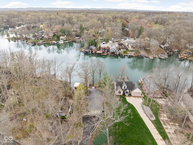 6948 Eagle Dr, Nineveh, IN 46164 - aerial view featuring a forest view, a residential view, and a water view