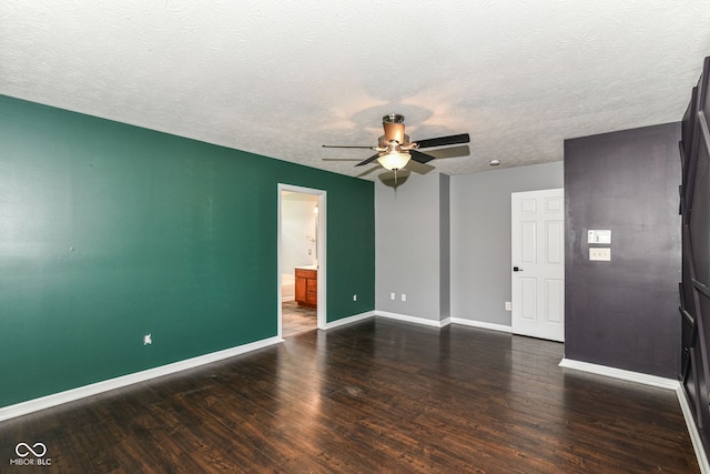 6479 Enclave Blvd, Greenwood, IN 46143 - empty room featuring ceiling fan, baseboards, wood finished floors, and a textured ceiling