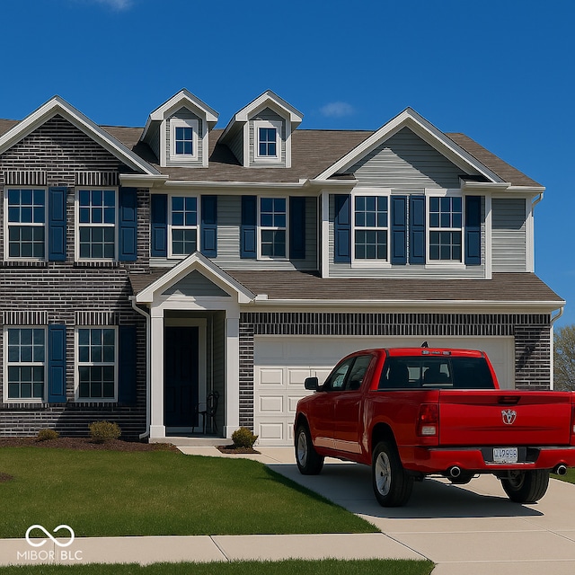1573 Vera Blvd, Danville, IN 46122 - townhome / multi-family property with an attached garage, concrete driveway, and a front yard