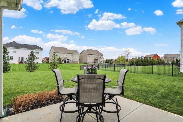 16758 Bingham Dr, Westfield, IN 46074 - view of patio / terrace with outdoor dining area, fence, and a residential view