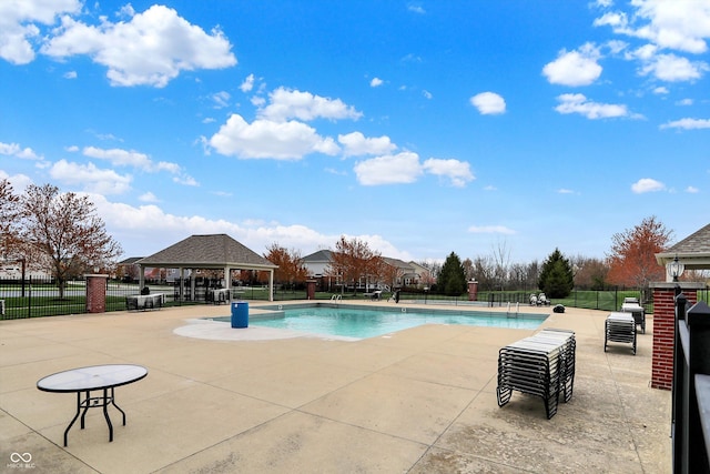 16758 Bingham Dr, Westfield, IN 46074 - pool with a gazebo, a patio area, and fence