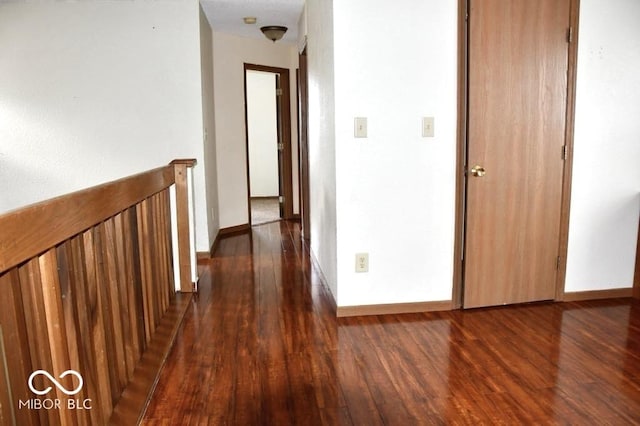 607 Deer Trail Dr, Indianapolis, IN 46217 - corridor featuring dark wood-type flooring and baseboards