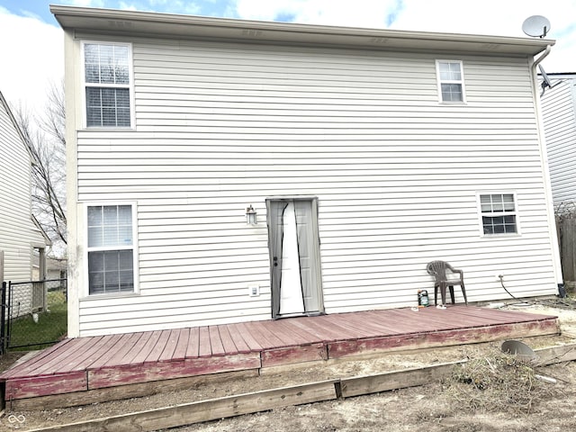 607 Deer Trail Dr, Indianapolis, IN 46217 - rear view of property featuring a wooden deck and fence