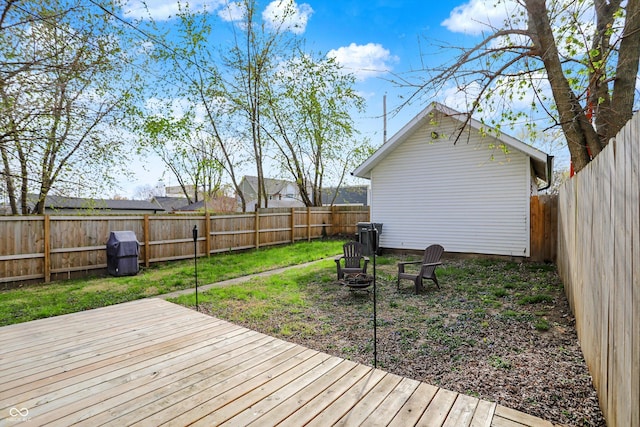 1818 Orleans St, Indianapolis, IN 46203 - wooden deck with a fenced backyard
