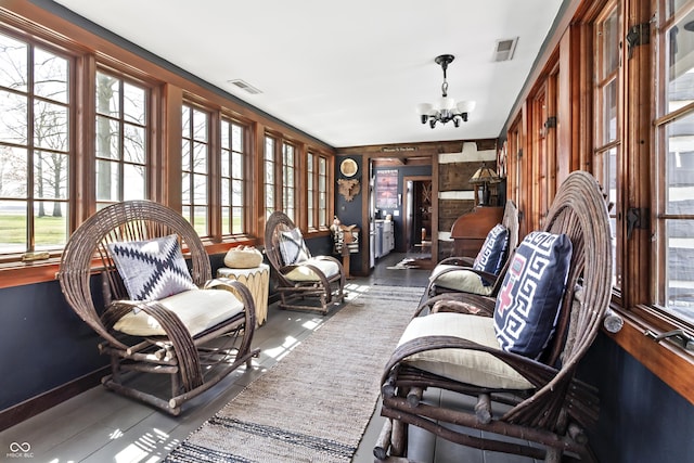 2790 W 50th St, Marion, IN 46953 - sunroom / solarium with an inviting chandelier and visible vents