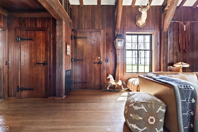 2790 W 50th St, Marion, IN 46953 - bedroom featuring wooden walls and hardwood / wood-style flooring