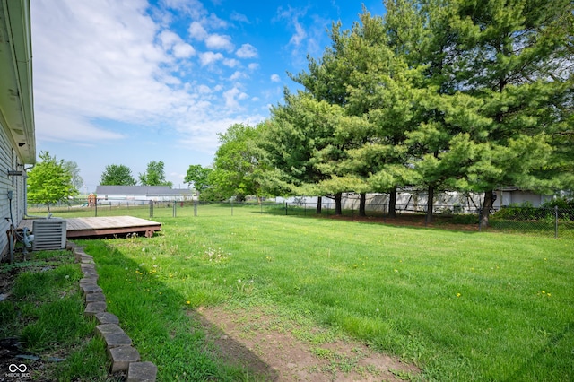 4786 N Mill Ct, Greenfield, IN 46140 - view of yard featuring cooling unit and a deck
