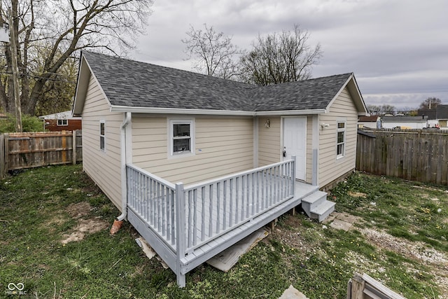 view of outbuilding with a fenced backyard