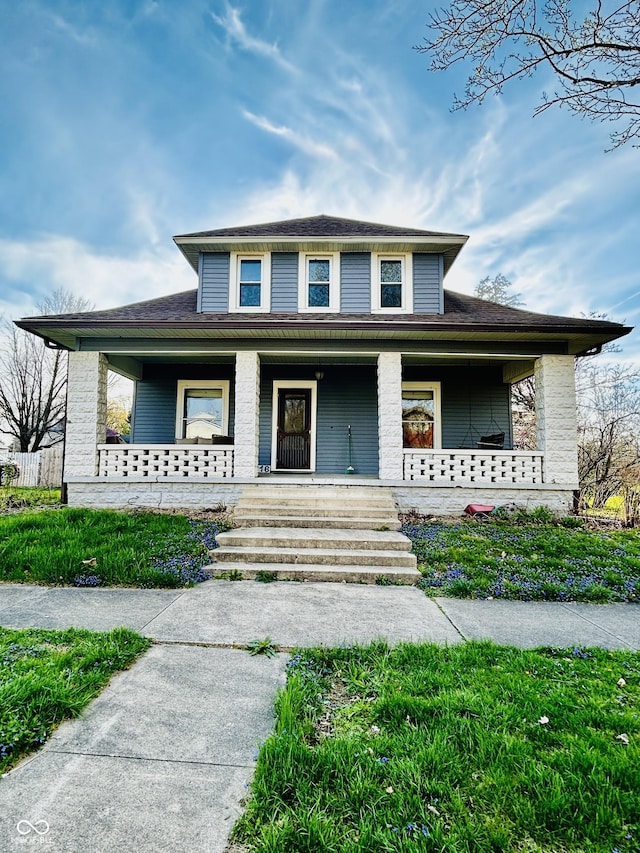 view of front of property with covered porch