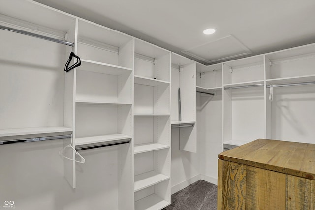 walk in closet with attic access