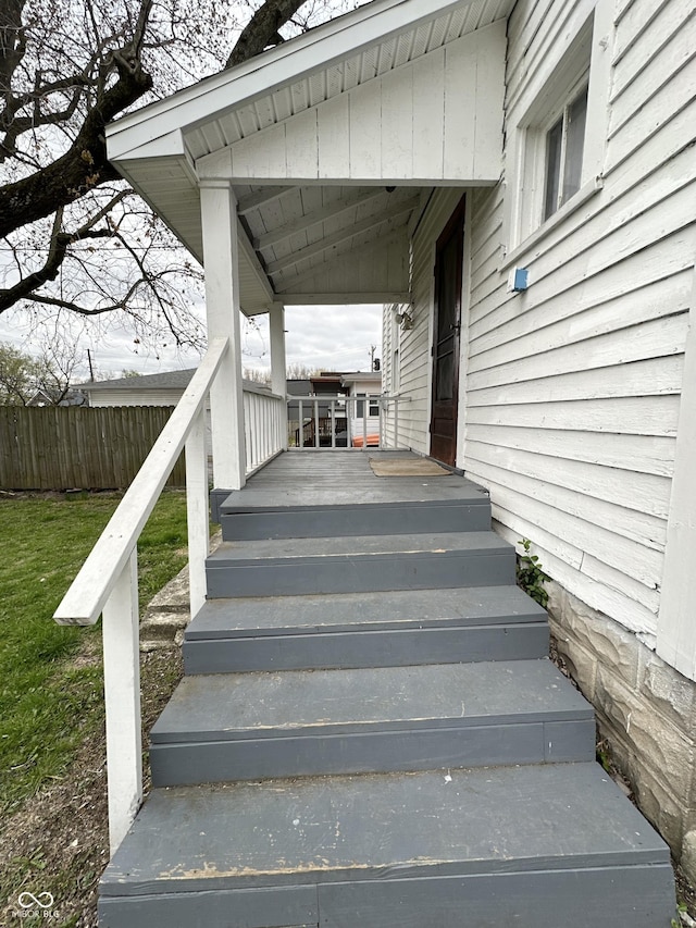 view of stairway