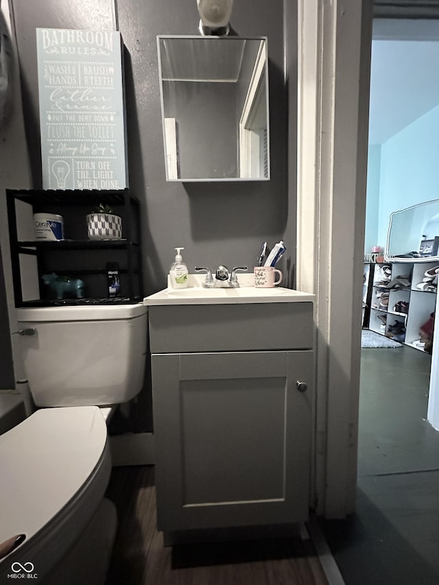bathroom with vanity and toilet