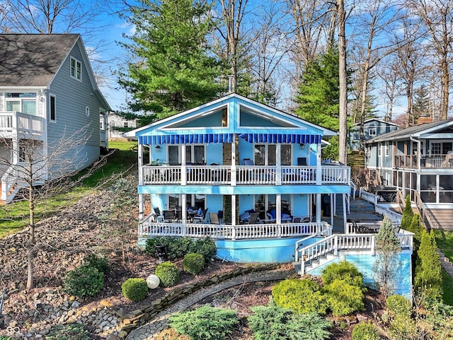 7003 Eagle Dr, Nineveh, IN 46164 - rear view of property featuring stairway