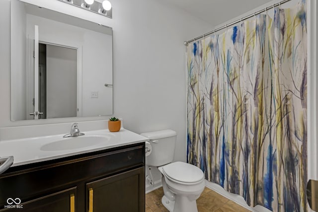 4323 Stubbington Ln, Indianapolis, IN 46239 - full bath with vanity, toilet, and a shower with shower curtain